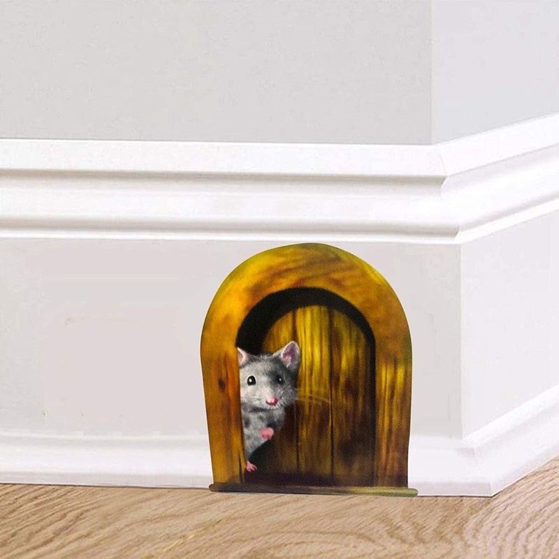 5pcs Interesting Scaredy Mice Mouse Hole 3D Wall Sticker Realistic
