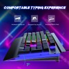 RisoPhy RisoPhy Gaming Keyboard, 104 Keys All-Metal Panel, Rainbow LED