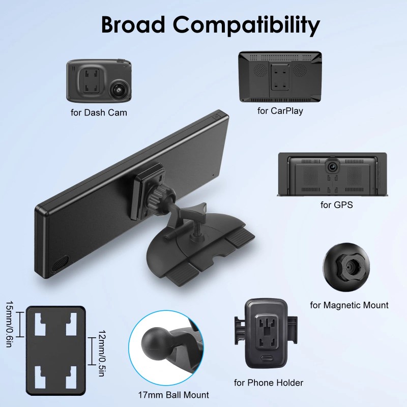 Universal CarPlay Screen CD Slot Mount 360° Adjustable for Car