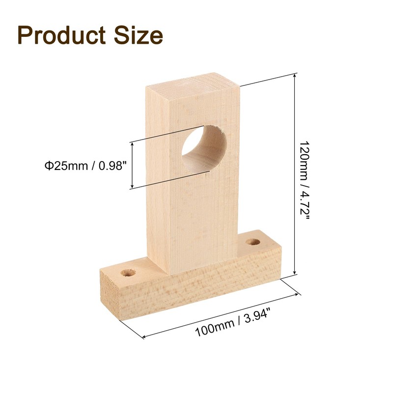 sourcing map 4Pcs Wood Rod Holders, Closet End Support Bracket