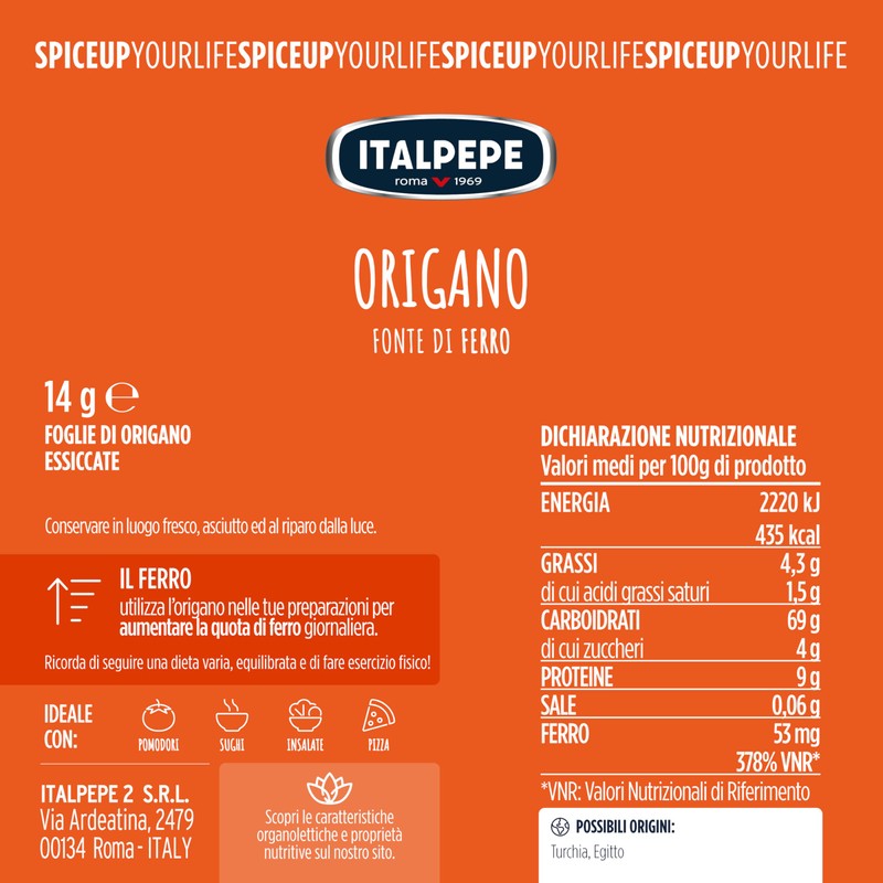 Italpepe, Foglie di Origano, Ideali da Utilizzare su Focacce, Pizza,