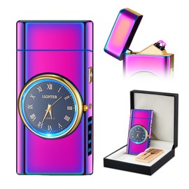 Electric Lighter Dual Arc Lighter Windproof USB C Rechargeable - Flameless Plasma Lighters for Camping, Candles, Kitchen, Outdoor with LED Power Indicator & Child Lock (Colour)