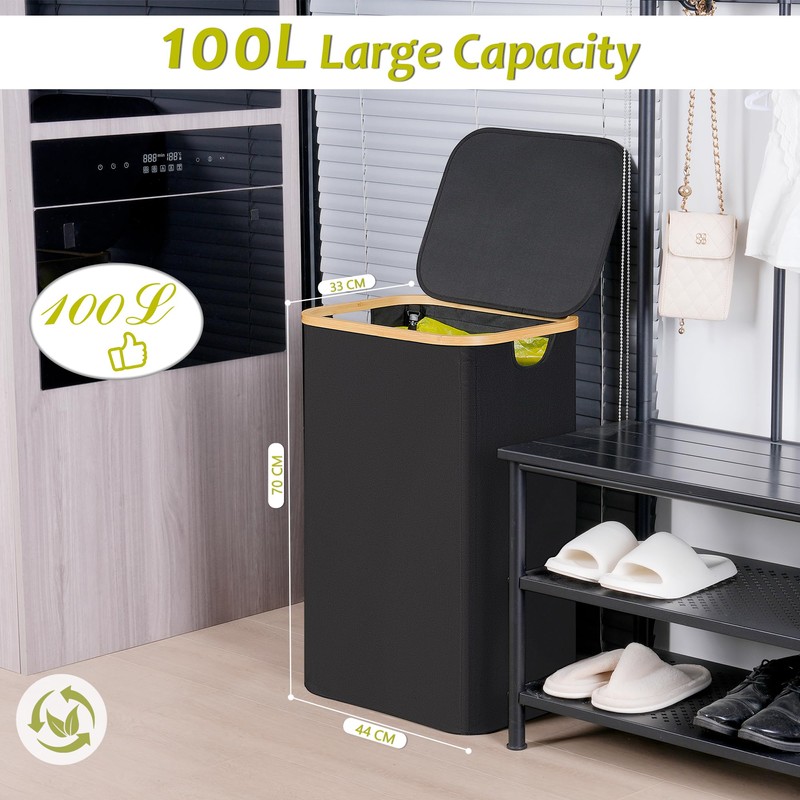 efluky Recycling Bin Holder 100L, 26 Gallon Trash Can with