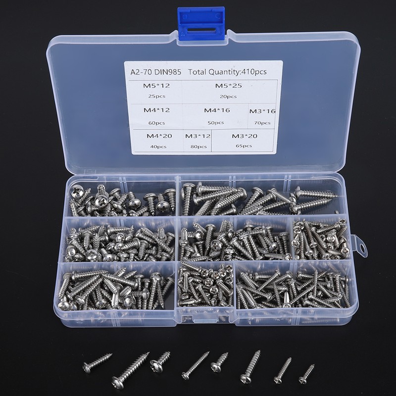 410PCs Self Tapping Screw Hardware Mixed Set Mini Power Tool