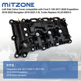 MITZONE Left Side Valve Cover compatible with Ford F-150 2017-2020 Expedition 2018-2022 Navigator 2018-2023 3.5L Turbo Replace HL3Z-6582-G