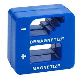 MeasuPro Demagnetizer and Magnetizer - Blue - for Screwdrivers Tips, Bits, and Small Tools, Large or Big Screws, Drills, Drill Bits, Sockets, Nuts, Bolts, Nails and Precision Construction Tools