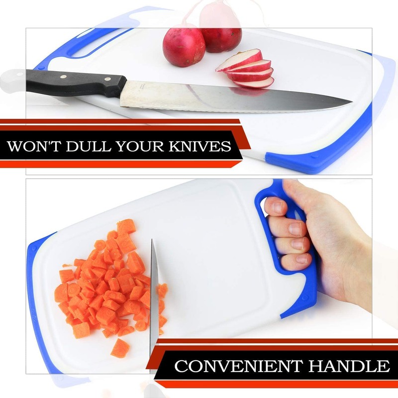 Cutting Boards for Kitchen, Plastic Chopping Board Set of 3