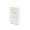 Deco 79 Marble Minimalistic Rectangular Clock with Recessed Numberless Clockface,