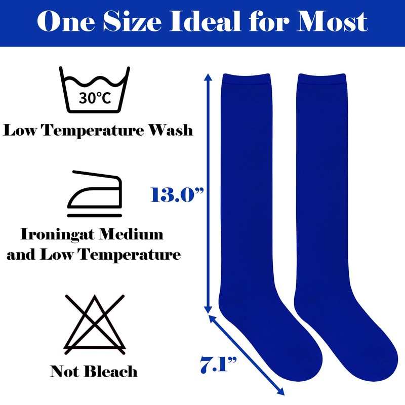 Olreco Blue Knee High Socks Women Long Blue Socks Royal