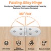 Pack of 4 Hinge, 180 Degree Hinge, Foldable, Zinc Alloy