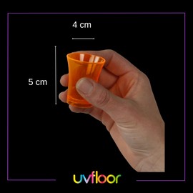 UV Floor - 10 Fluo-Shot - 2.5cl - Reusable Shooter for Party and Evening Fuo - 5 Colours - Rigid Plastic