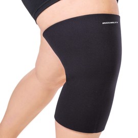 BraceAbility Plus Size Neoprene Knee Sleeve - Compression Support Brace for Bariatric Women or Men with Arthritis Joint Pain, Fitting Overweight to Obese Thighs and Legs (3X-Large Wide)