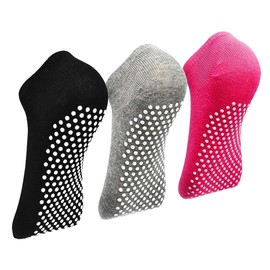 ELUTONG Sticky Barre Grips Slipper Socks 3 Pack Non Slip with grippers Yoga Pilates Ballet Skid for Women