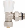 Angled Manual Inlet Radiator Valve 16mm PEX Compression Fittings x