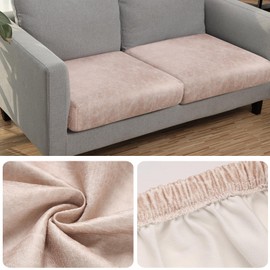 Imitation Suede Couch Seat Covers 3PCS, Stretch Individual Seat Cushion Covers, Washable Replacement Sofa Cushion Protector Soft Sofa Slipcover