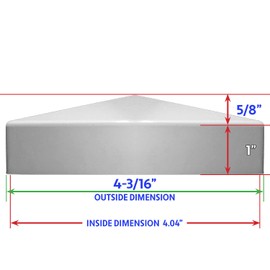 Jake Sales 4" Pyramid Style White Vinyl Fence Post Cap - Fits 4" x 4" PVC/Vinyl Posts