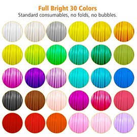 MOCOBO 3D Pen Filament Refills PLA, 30 Colors 1.75mm Each Color 16.4 Feet Total 492 Feet, 3D Priter Pen Filament for Most Intelligent 3D Pen & 3D Printer (20)