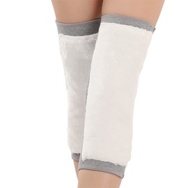 1 par de rodilleras con forro polar cálido para hombres y mujeres, calentador de piernas de algodón térmico para aliviar el dolor de artritis, yoga
