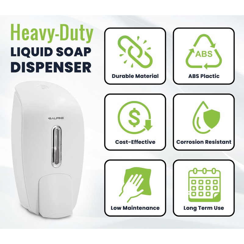 Alpine Manual Soap Dispenser Wall Mount - Commercial Soap Dispenser