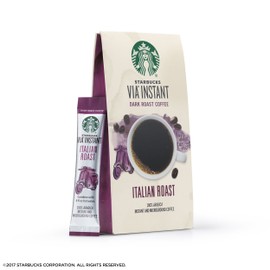 Starbucks VIA Instant Coffee Dark Roast Packets — Italian Roast — 1 box (8 packets)