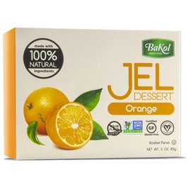 Bakol Jel Dessert - All Natural Vegan Dessert Mix - Kosher - Halal - No Artificial Sweeteners Flavors or Colors - Orange Flavor