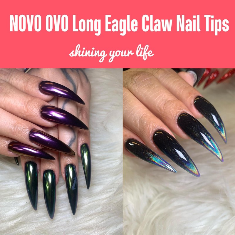 NOVO OVO Halloween 504 pcs Half Cover Curved Stiletto Long
