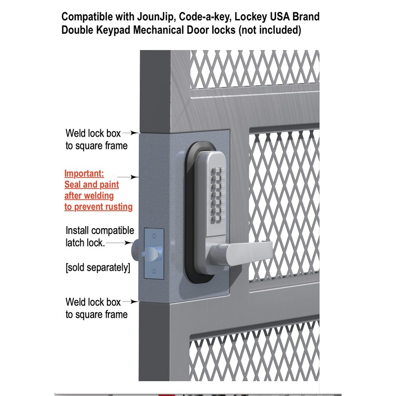JOUNJIP GB2020 Gate Lock Box Steel Gate Box (1 3/4"