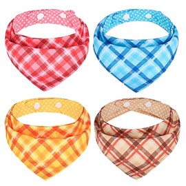 PAWCHIE Dog Bandanas Small Reversible Styles Pet Triangle Scarf Bibs - Adjustable with Two Snaps - Kerchief Set Accessories for Dogs, Puppy, Cats