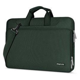 MOSISO 360 Protective Laptop Shoulder Bag Compatible with MacBook Air/Pro, 13-13.3 inch Notebook, Compatible with MacBook Pro 14 inch M3 M2 M1 2024-2021, Matching Color Sleeve with Belt, Emerald Green
