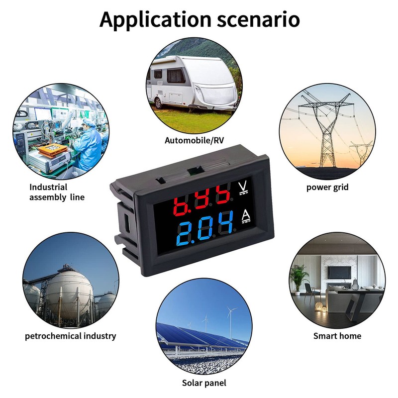 DaFuRui 2Pack Dual Display Volt Amp Meter DC Voltmeter Ammeter