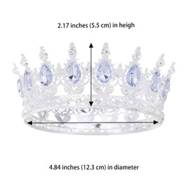 Feltent Silver Crown for Women Crystal Tiara and Queen Crown for Women Wedding Headband for Bride Hair Accessories for Costume Birthday Party Cake Decoration Prom