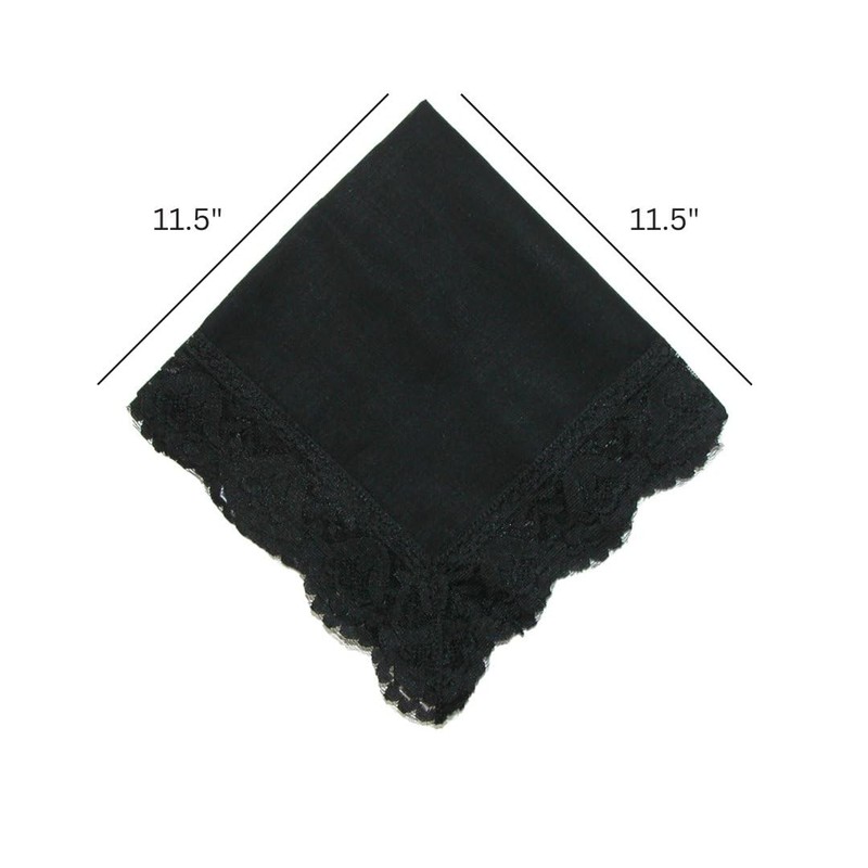 CTM Mujer Twilight Belleza pañuelo de encaje negro, Negro, Talla