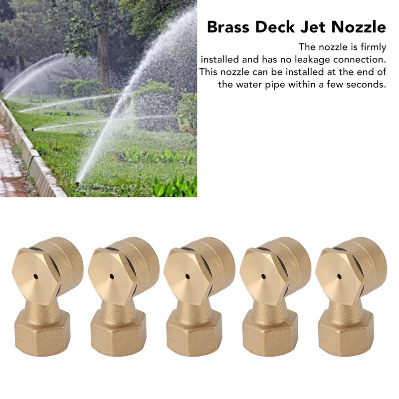 5PCS G1/2in Female Thread Brass Deck Jet Nozzles Durable Waterscape