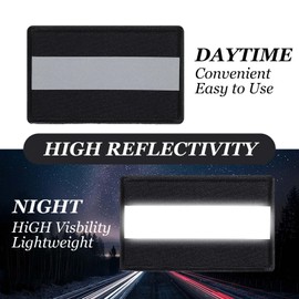JIEYAO Reflective Safety Patches, Pack of 2 Reflector Patch Velcro Luminous Reflective Patch Reflectors Reflector Patch Safety Patch with Velcro Reflective Tape for Night Sports