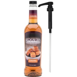 Upouria Caramel Coffee Syrup Flavoring, 100% Vegan, Gluten-Free, 750ml bottle (Pack of 1) with Pump