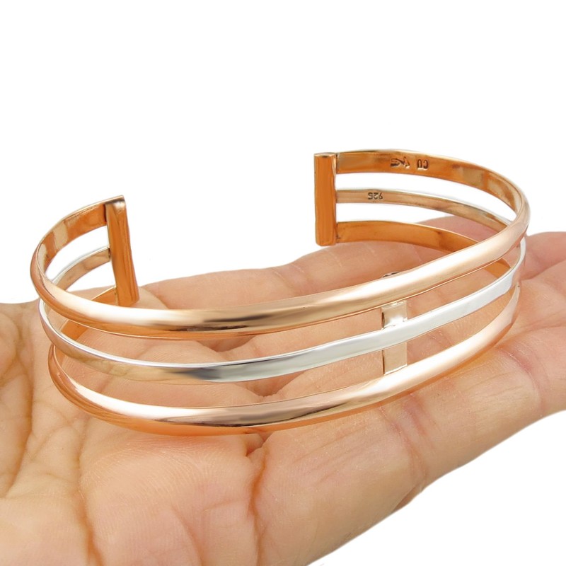 The Mexican Collection Solid Polished Copper and 925 Silver Triple