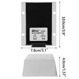DROK Boost Buck Converter 9V-36V to 12V 20A 240W Aluminium Shell Waterproof Auto Step Up Down Voltage Regulator 12V Volt Transformer for Car Audio Solar Power System LCD Television LED Display Screen