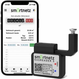 Smartnetz Smart Gas Reader 5 BK4 / BK G4 WiFi with App Connection & Tasmota Inapp Remote Control | WLAN | MQTT | Home Assistant | For All BK4 Models Gas Meter Reading (Gas Reader 5)