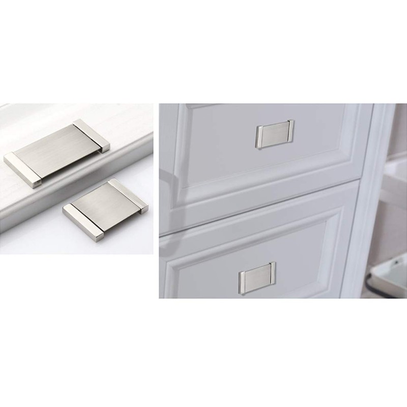 5 Pack - Brushed Nickel Recessed Sliding Door Handle Covered