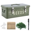 Cinpode Seed Storage Organizer, Seed Saving Box with Lid, Metal