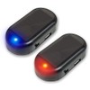 2 PCS Car Solar Power Simulated Dummy Alarm, Anti-Theft LED Flashing Security, Automotive Warning Safety Light Car Alarm System Lamp with USB Charging Port, Blue & Red Light (Black)