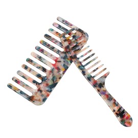 Healvian 2pcs Wide Teeth Hair Comb Tortoise Shell Gentle Smoothing Daily Use No Breakage