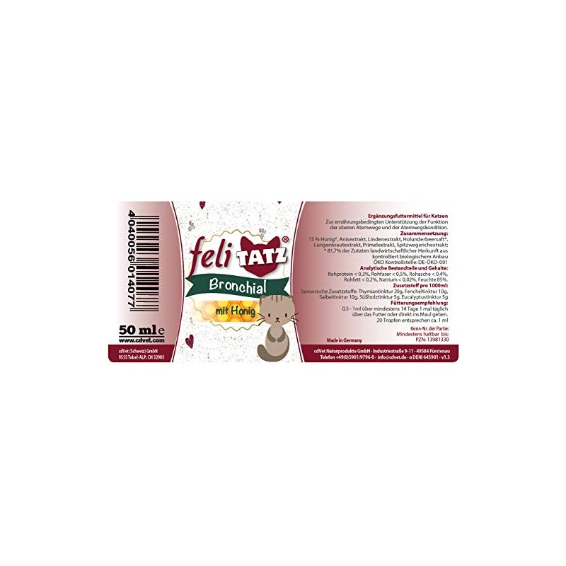 cdVet Naturprodukte FeliTATZ Bronchial 50 ml