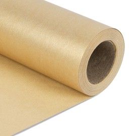 NESCCI Gold Matte Wrapping Paper,Solid Color Pearly-Lustre Paper,Gift Wrapping Paper,Perfect for Wedding,Valentine's Day,Birthday, Christmas,Baby Shower,DIY Bouquet (17 Inches X 32.8 Feet)