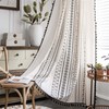 Deeprove Boho Curtains 84 Inches Long, Cream White and Black
