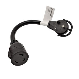 Parkworld 885453 NEMA TT-30P to L5-30R Adapter Cord, RV 30A TT-30 Male with Handle to Generator 3-Prong 30A L5-30 Female Receptacle.