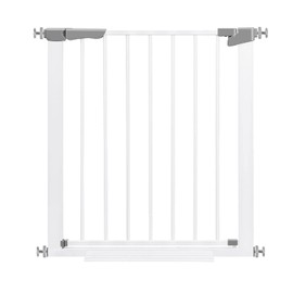 Adjustable Baby Gates for Doorways Stairs and House, Auto Close Safty Gates, Easy Walk, Extra Tall and Wide Child Gate, Tall White Pet Gate, Metal Baby Gate Dog Gate, Pressure Mount