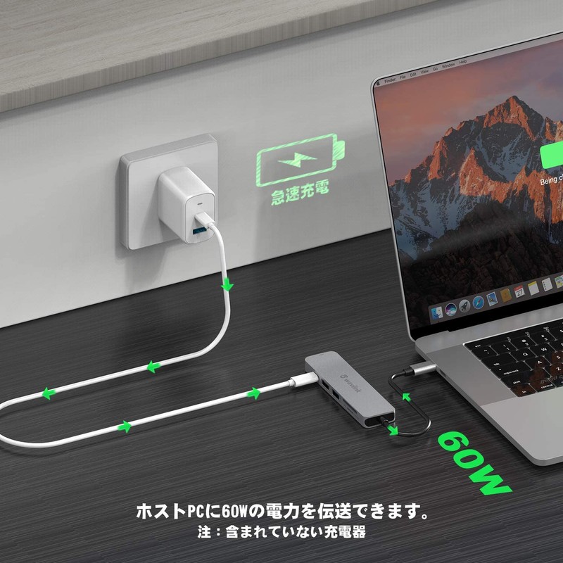 WAVLINK USB HUB / 1x4K @ 30Hz HDMI Port/1xUSB-C/1xUSB3.0/1xUSB2.0 Port/1xSD/TF
