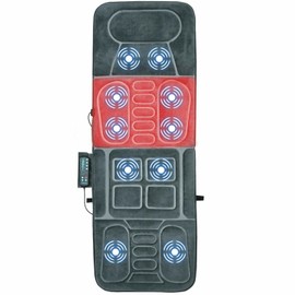 Costway Gorelax Foldable Massage Mat Full Body Massager w/ Heat & 10 Vibration Motors