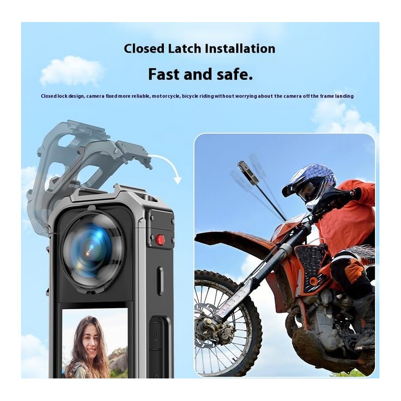 Insta 360 X5 Action Camera Cage Aluminum Alloy Frame Anti-Slip